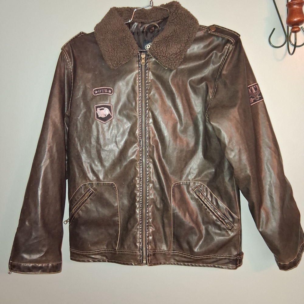 Brown Mens Aviator Jacket